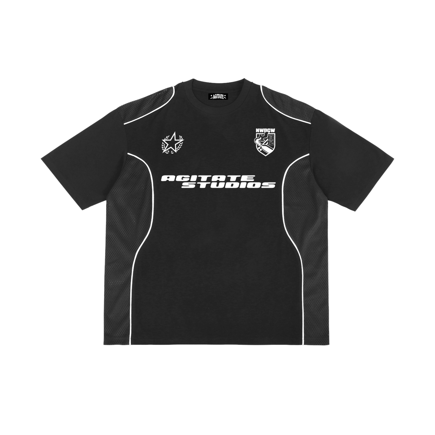 Agitate Contrast Piped Panel Jersey Shirt